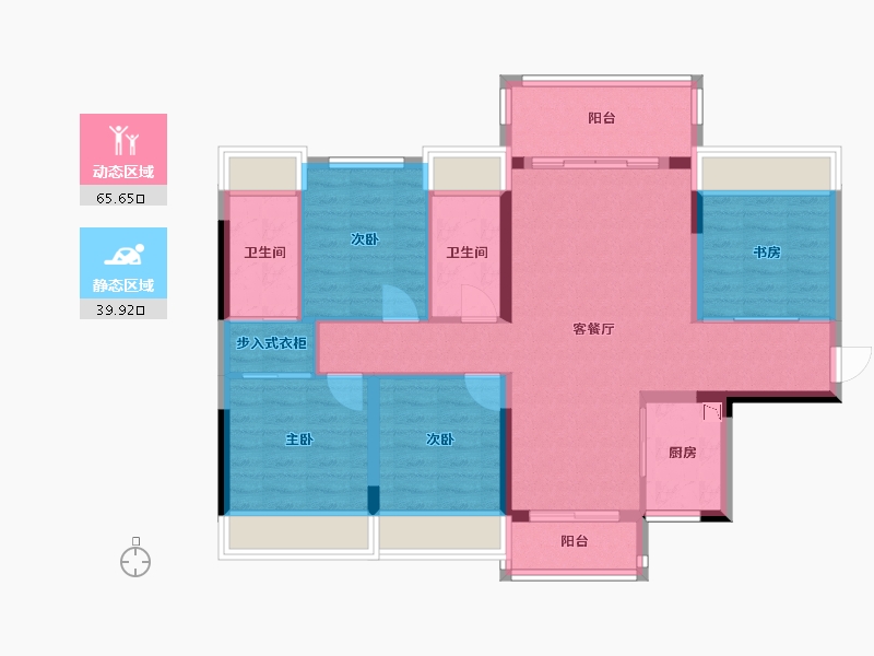 广西壮族自治区-桂林市-大龙城-94.48-户型库-动静分区