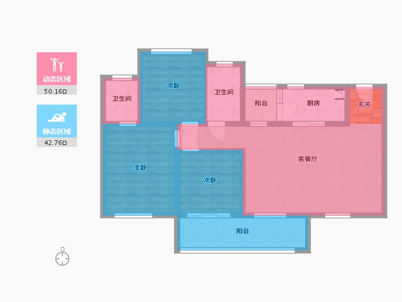 四川省-雅安市-正黄·金域华府-82.09-户型库-动静分区