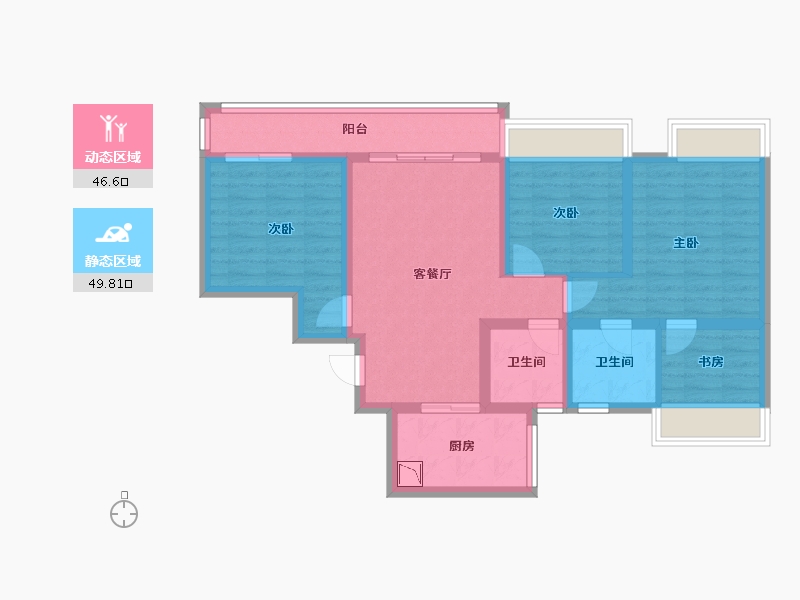 四川省-绵阳市-南城誉峰-84.64-户型库-动静分区