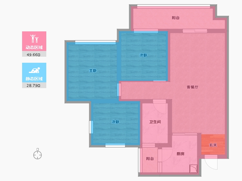 四川省-雅安市-正黄·金域华府-68.18-户型库-动静分区