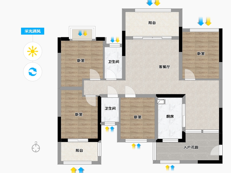 四川省-南充市-仁和逸居-100.48-户型库-采光通风