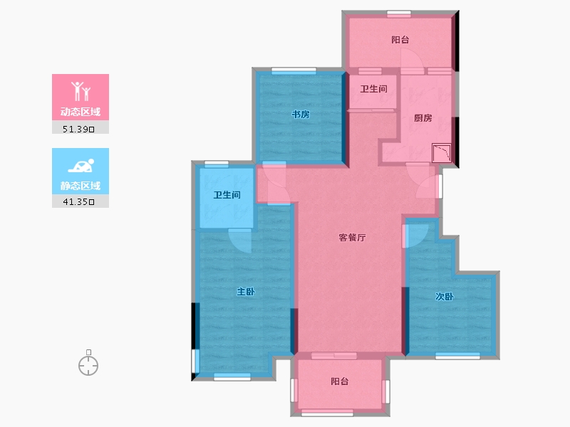 四川省-眉山市-中粮·天府智慧城-81.25-户型库-动静分区