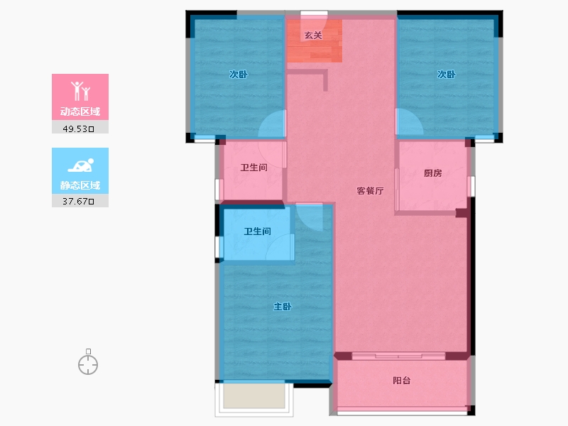 广东省-揭阳市-紫麟华府-78.95-户型库-动静分区