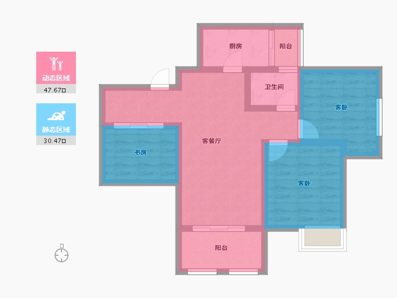 四川省-遂宁市-烨宇·锦绣江山-68.62-户型库-动静分区