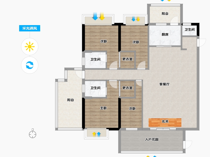 广东省-揭阳市-紫麟华府-132.57-户型库-采光通风