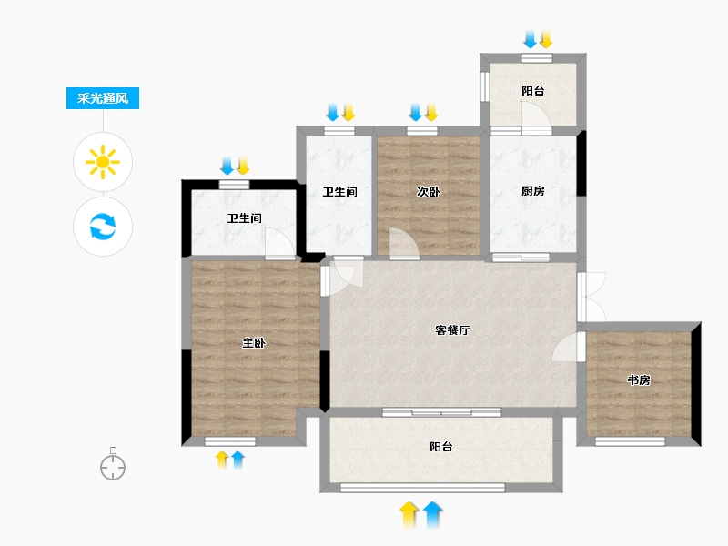 四川省-眉山市-中粮·天府智慧城-89.03-户型库-采光通风