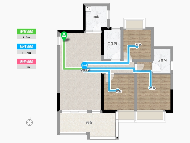 四川省-绵阳市-兴发铂金公馆-78.43-户型库-动静线