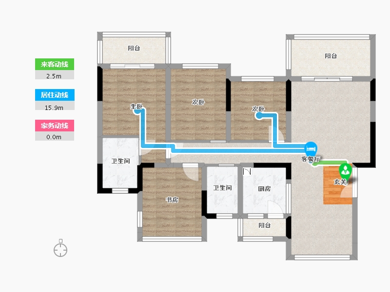 四川省-雅安市-西部网信·江湾城-106.05-户型库-动静线