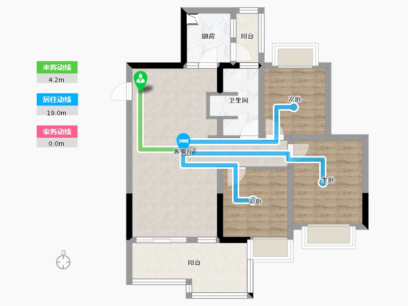 四川省-绵阳市-兴发铂金公馆-77.14-户型库-动静线