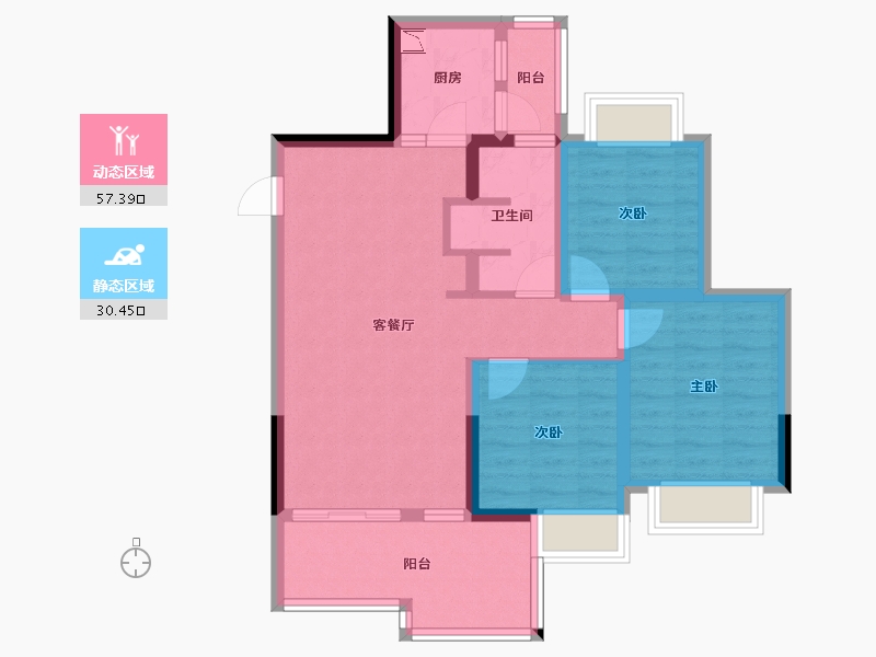 四川省-绵阳市-兴发铂金公馆-77.14-户型库-动静分区