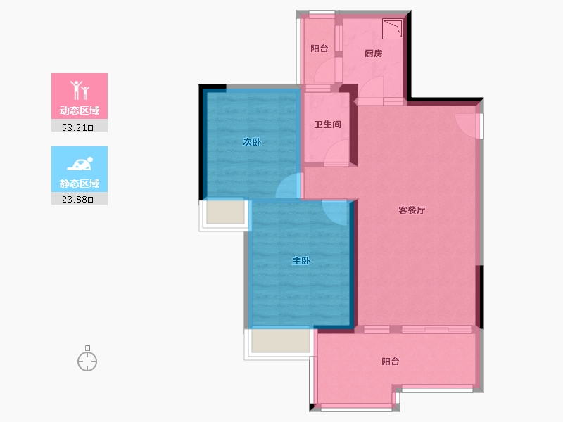 四川省-绵阳市-兴发铂金公馆-67.94-户型库-动静分区