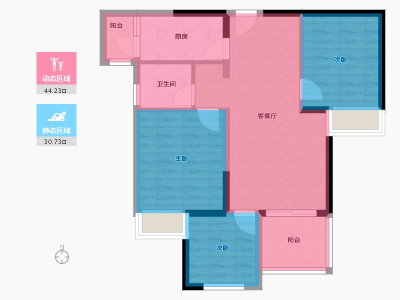 四川省-绵阳市-兴发铂金公馆-66.56-户型库-动静分区