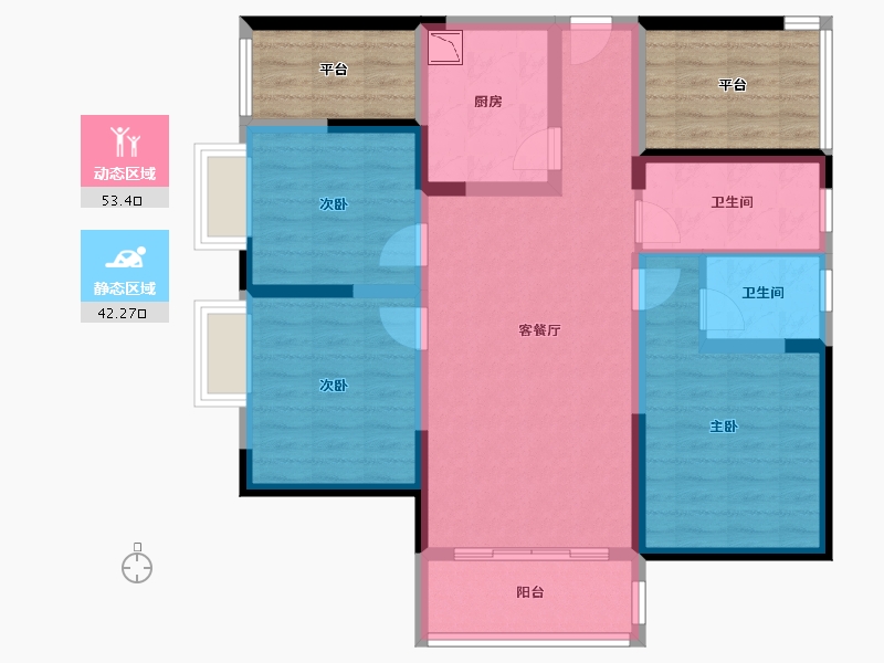 四川省-绵阳市-利奥观澜盛景-97.08-户型库-动静分区