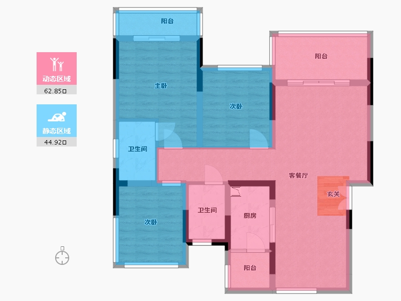 四川省-雅安市-西部网信·江湾城-95.80-户型库-动静分区