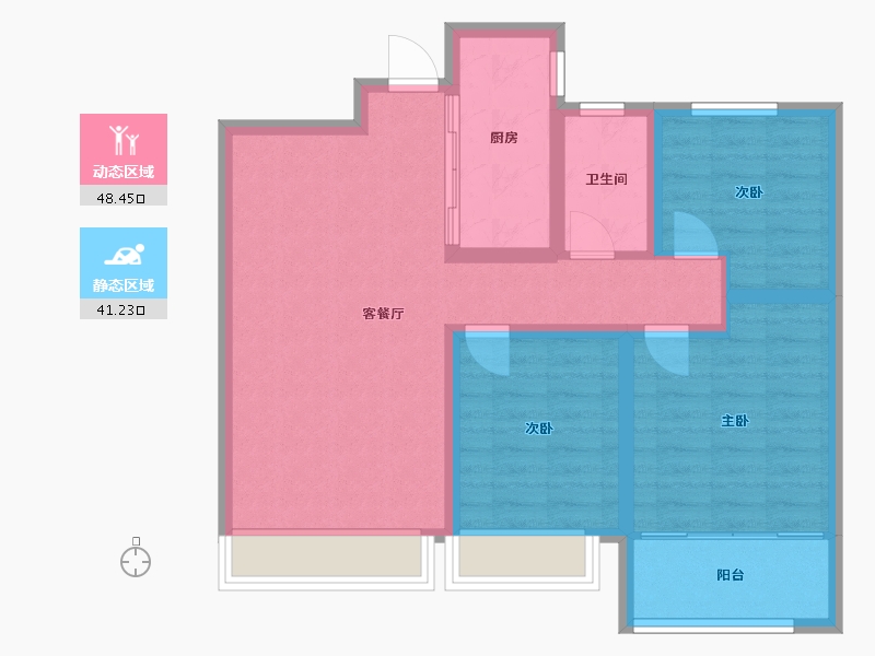 山东省-泰安市-高铁开元盛世・智园-80.00-户型库-动静分区