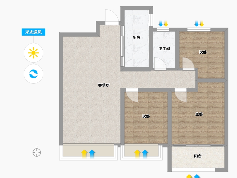 山东省-泰安市-高铁开元盛世・智园-80.00-户型库-采光通风