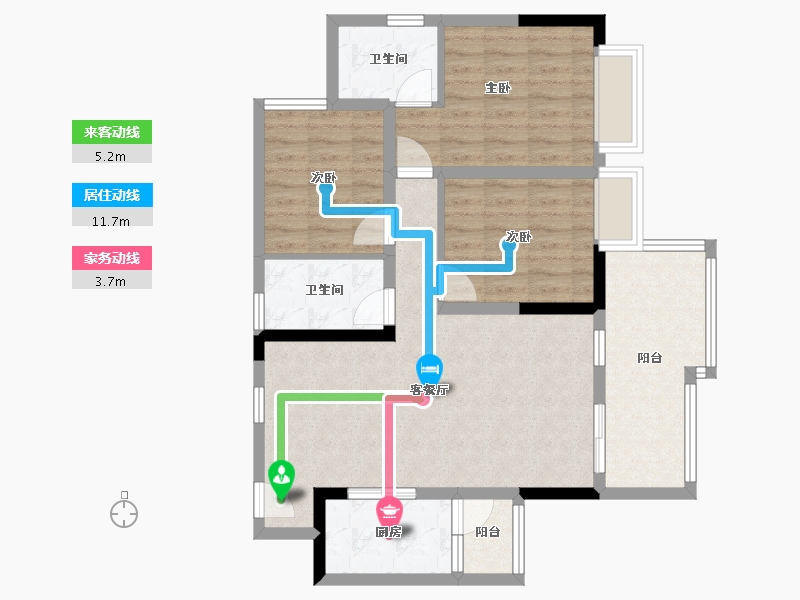 四川省-绵阳市-兴发铂金公馆-84.55-户型库-动静线