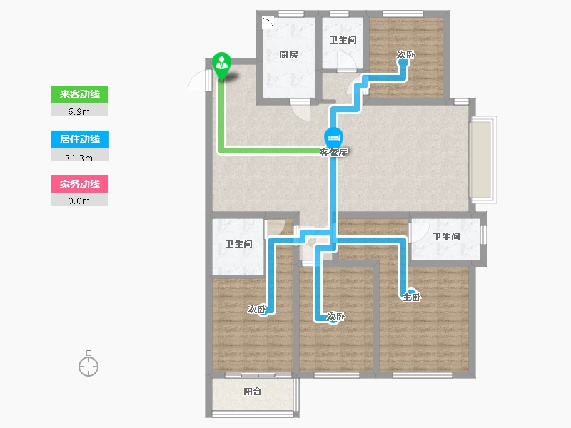 山东省-青岛市-兴源巴黎城-130.00-户型库-动静线