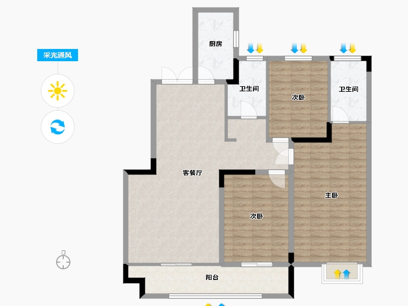 河南省-洛阳市-中弘卓越城-120.00-户型库-采光通风