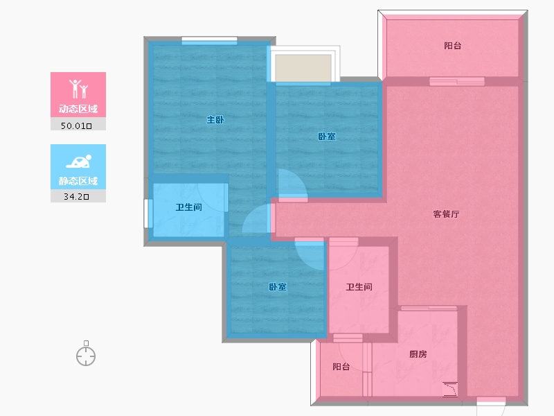 四川省-南充市-远达凤栖大院-73.25-户型库-动静分区