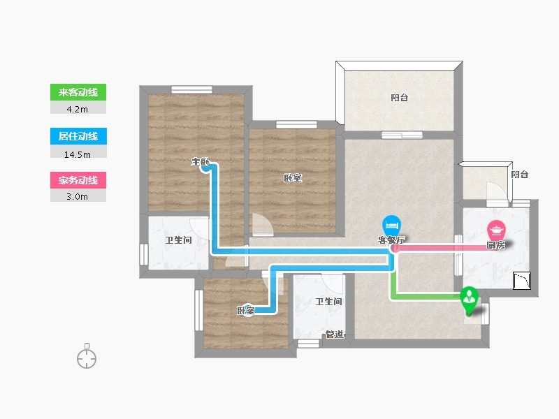 四川省-南充市-鸿通·富春山居-67.00-户型库-动静线