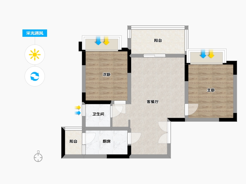 四川省-雅安市-水岸康居-61.12-户型库-采光通风