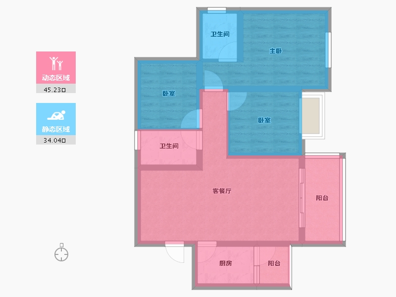 四川省-南充市-远达凤栖大院-69.55-户型库-动静分区