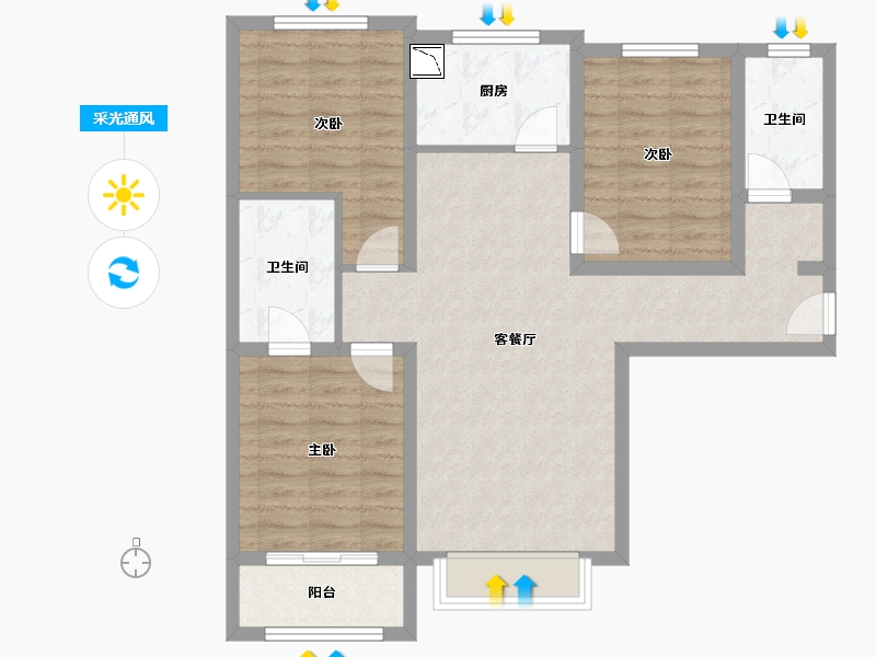 河北省-邢台市-大河时代-86.27-户型库-采光通风