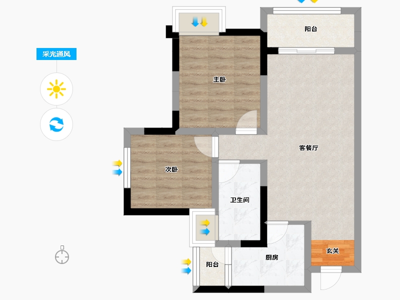 四川省-成都市-成龙1号-60.40-户型库-采光通风