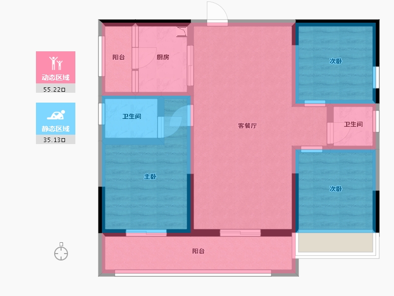 四川省-雅安市-雅原·幸福里-79.17-户型库-动静分区