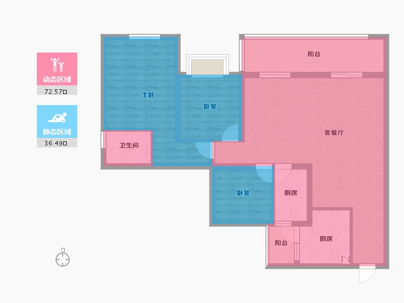 四川省-南充市-远达凤栖大院-96.79-户型库-动静分区