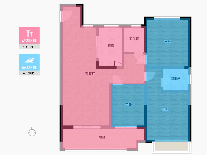 安徽省-滁州市-凯迪铂悦府-92.00-户型库-动静分区