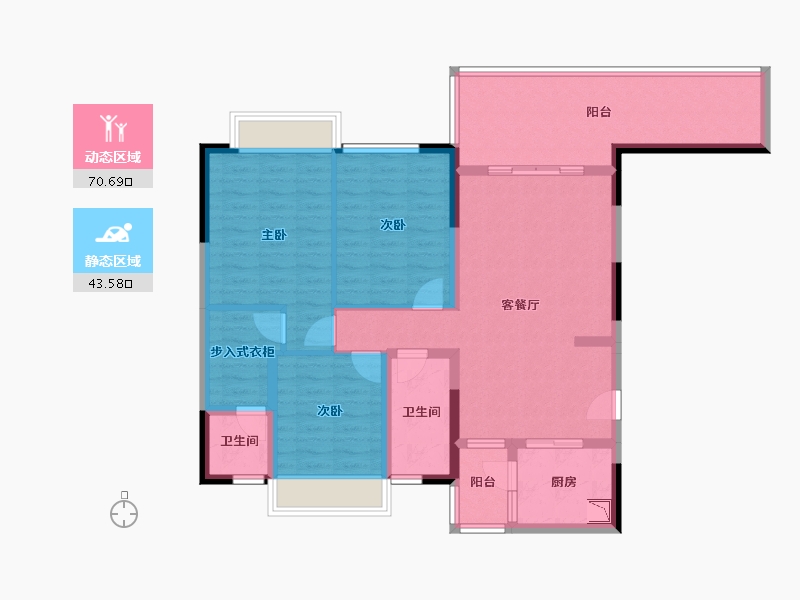 四川省-绵阳市-世纪铂金·明御西城-101.31-户型库-动静分区