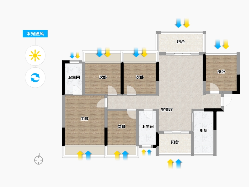 广西壮族自治区-桂林市-鑫屿金河阳光-101.50-户型库-采光通风