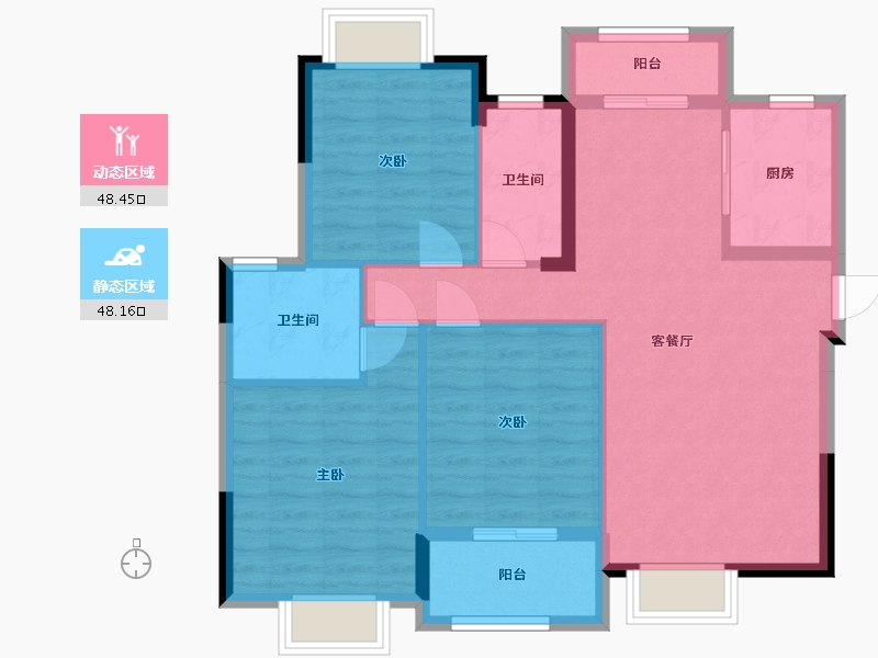 广东省-梅州市-锦江美景城-86.91-户型库-动静分区