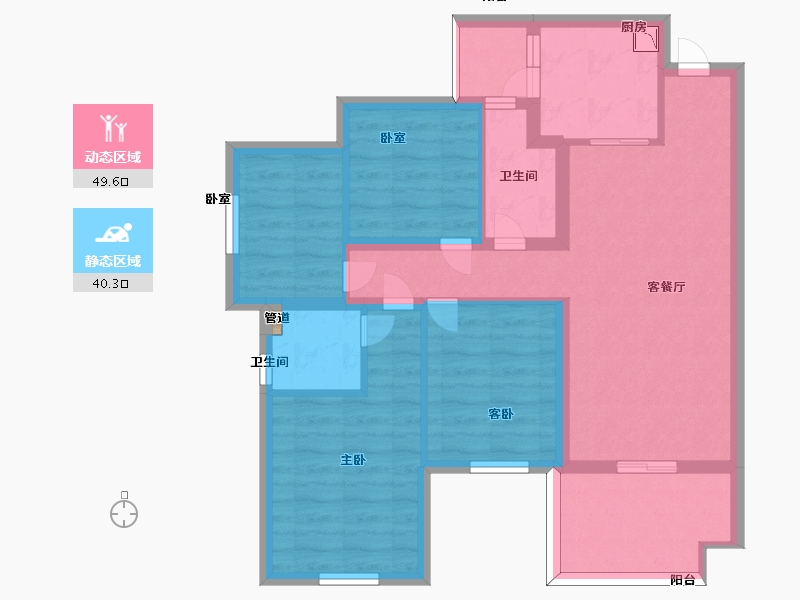 四川省-南充市-鸿通·富春山居-79.00-户型库-动静分区