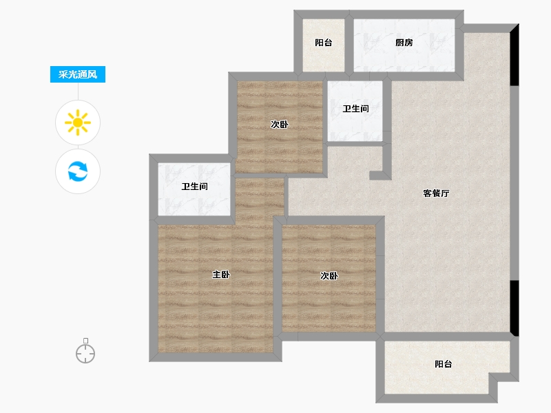 四川省-雅安市-水岸康居-82.89-户型库-采光通风