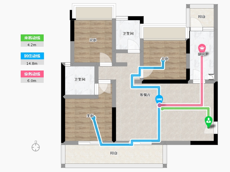 四川省-雅安市-雅原·幸福里-74.38-户型库-动静线