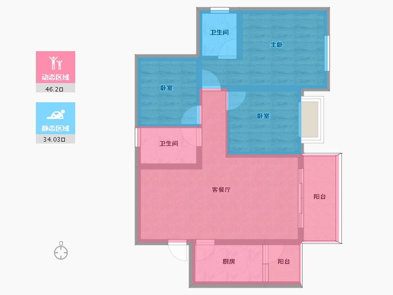 四川省-南充市-远达凤栖大院-70.56-户型库-动静分区