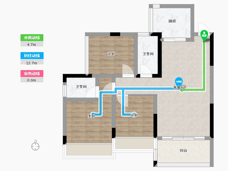 广西壮族自治区-桂林市-鑫屿金河阳光-69.05-户型库-动静线