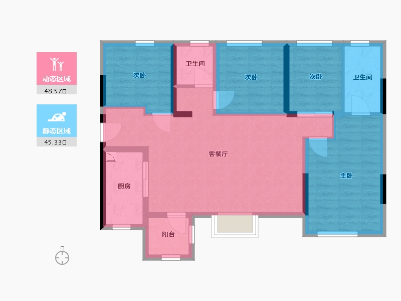 四川省-眉山市-万为·江南里-83.41-户型库-动静分区