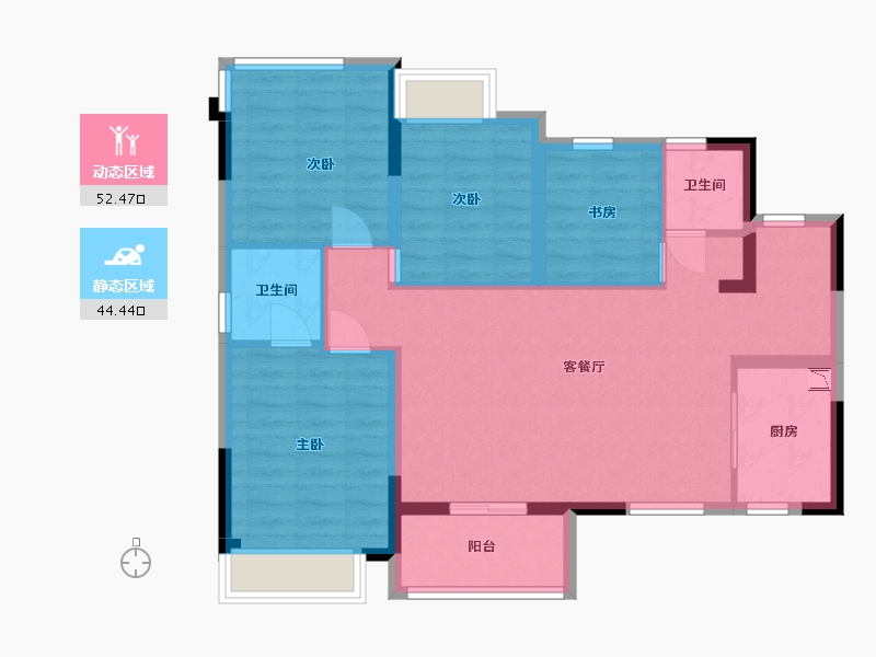 四川省-雅安市-领地·蘭台府3期-86.44-户型库-动静分区