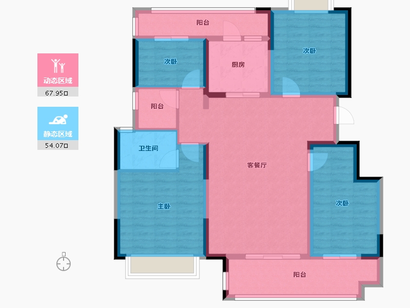 四川省-绵阳市-中梁御府-109.16-户型库-动静分区