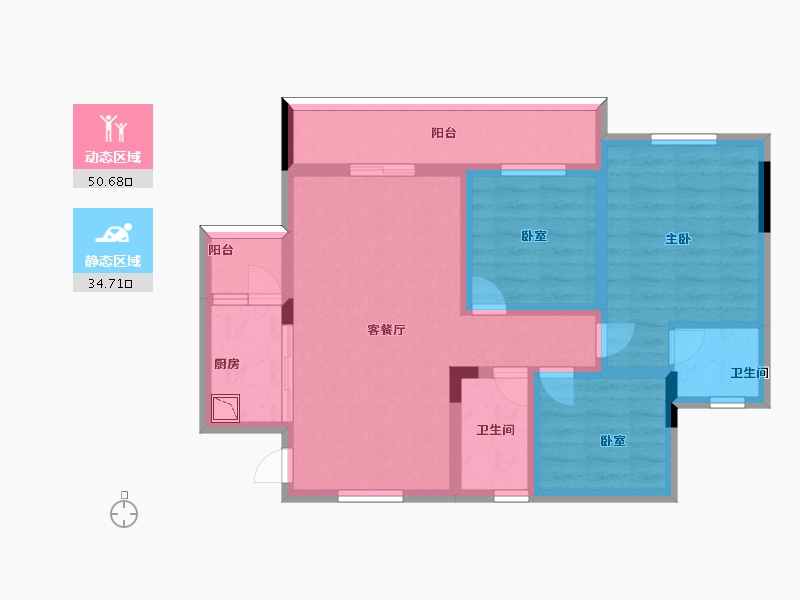 四川省-南充市-玉龙城-74.18-户型库-动静分区