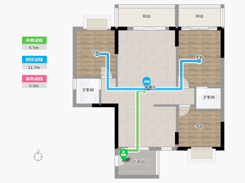 广西壮族自治区-桂林市-桂林日报社小区滨江国际-89.91-户型库-动静线