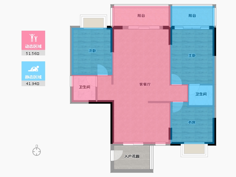 广西壮族自治区-桂林市-桂林日报社小区滨江国际-89.91-户型库-动静分区