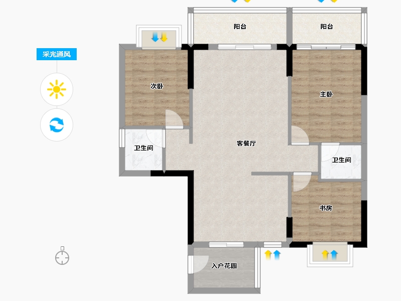 广西壮族自治区-桂林市-桂林日报社小区滨江国际-89.91-户型库-采光通风