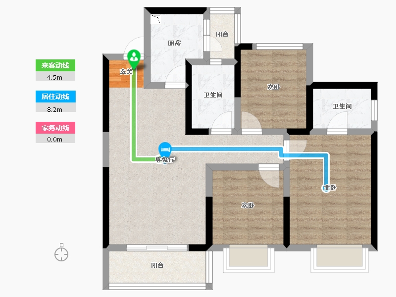 四川省-成都市-光华之心-76.29-户型库-动静线