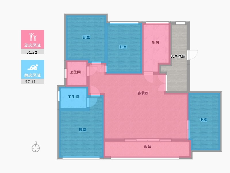 四川省-遂宁市-华泰泰和美邸-113.89-户型库-动静分区