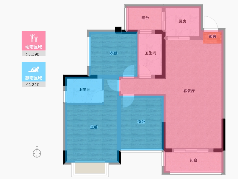 四川省-资阳市-书香雅郡-85.62-户型库-动静分区